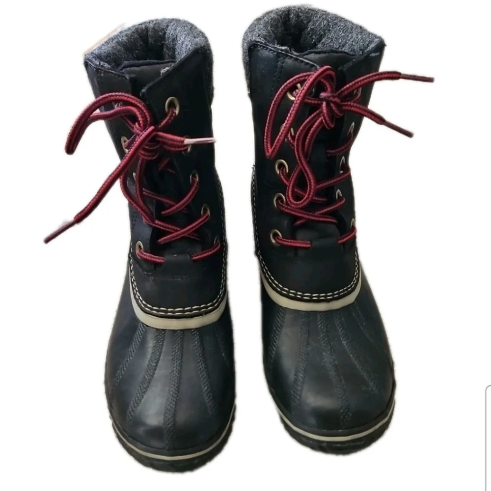 Sorel Women's Black Slimpack II Lace Up Winter Warm Waterproof Leather Boots 10